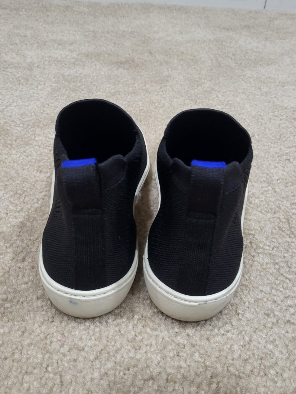 Rothy's The Chelsea Black Knit High-Top Sneakers Size 8.5 | Sustainable Slip-On - Picture 3 of 8